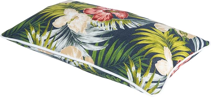 Magpie Fabrics Pack of 2 Outdoor Lumbar Pillow Case Covers 12"x20", Waterproof Rectangular Throw Pillowcase Shell Decorative Sham for Patio Garden Couch - Midnight Floral