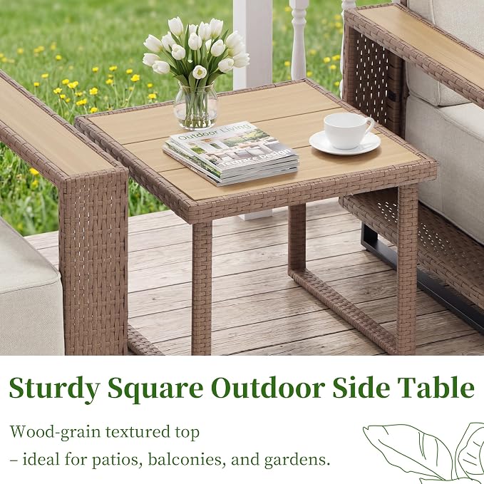 Bonzy Home Wicker Patio Chairs Set of 2, 360° Swivel Rattan Outdoor Accent Chairs with Extra-Thick Soft Cushions and Widened Armrest, Patio Conversation Sets for Porch, Garden Poolside Balcony