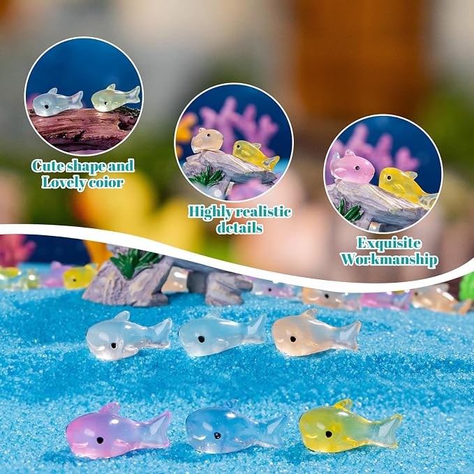 70 Pcs Mini Resin Shark Figurine Bulk Mini Shark Figurine Cake Decorations Cute Miniature Resin Sculpture Ornament Micro Landscape Office Garden Desk Party Tabletop Decor
