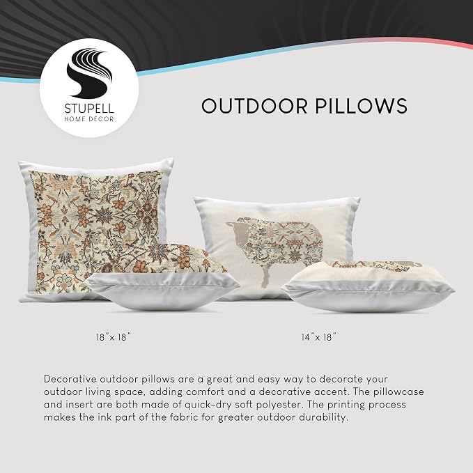 Stupell Industries | Black & White Fashion Books Stacked, 18 x 18 | Outdoor Pillow, Made in USA - By Amanda Greenwood