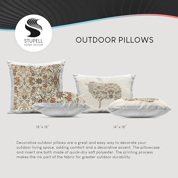 Stupell Industries | Glam Girl Leaning Coffee Cup, 18 x 18 | Outdoor Pillow, Made in USA - By Ziwei Li