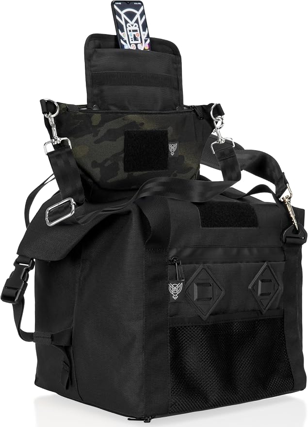 Xtreme Sight Line ~ AQUA G CUBƎ 25 Waterproof + SLING Cross-Body Faraday Bag ~ Protects Against EMP/CME/EMF/RF ~ Diamond Form Faraday Lined Interior ~ Black Combo