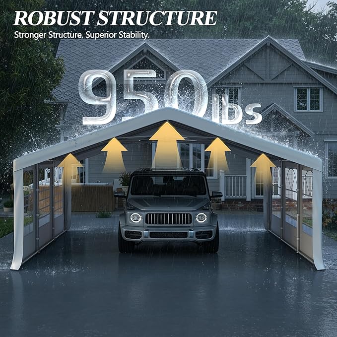 GARTOO 20' x 20' Heavy Duty Party Tent - Outdoor Wedding Gazebo Event Shelter Canopy with Removable Sidewall & 4 Sand Bags for Outdoor Event, Wedding, Birthday Party