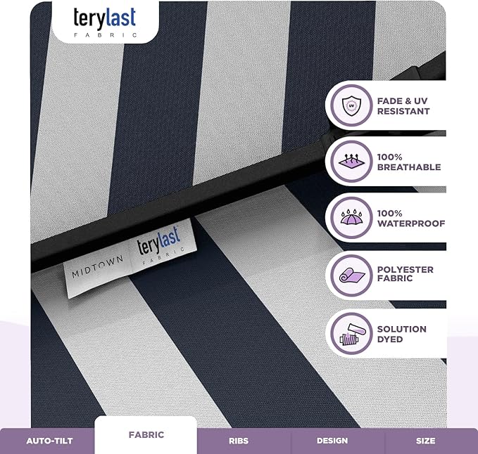 Midtown Umbrellas The Lean Patio Umbrella (Terylast Fabric - Zebra, 10 Foot)