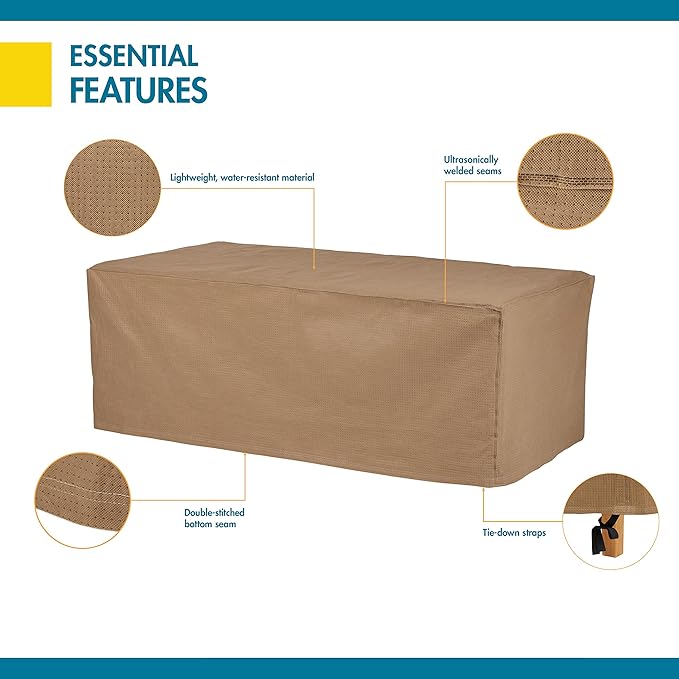 DUCKCOVERS® Essential Water-Resistant 47 Inch Rectangular Coffee Table Cover, Outdoor Table Cover