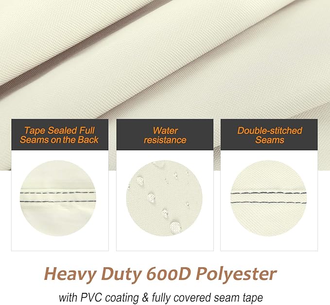 NettyPro Patio Chair Covers for Outdoor Furniture 2 Pack, Waterproof Heavy Duty Lawn Patio Furniture Cover Deep Seat Dining Chair Covers, 30W x 33D x 34H inches, Beige