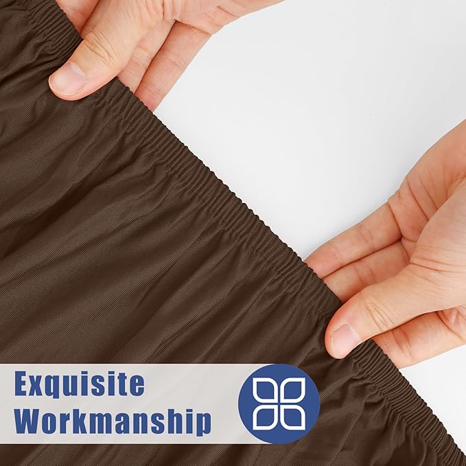 Moosfor Spandex 6 Foot Rectangle Table Cloth 2 Pack, Elastic Fitted Tablecloths for Picnic, Stretch Washable Patio Table Cover for Outdoor, Camping, Banquet and Parties (Coffee, 30"x72")