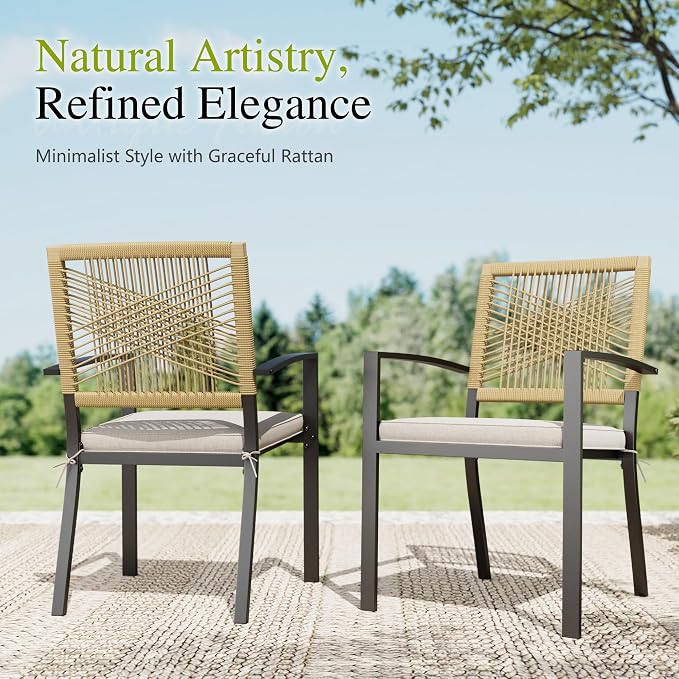 Sophia & William 9pc Patio Dining Set, 57" Square Table, Wicker Chairs | Outdoor Dining Set for 8, 57" Square Patio Dining Table Set with Patio Wicker Chairs for Garden, Porch, Backyard, Deck