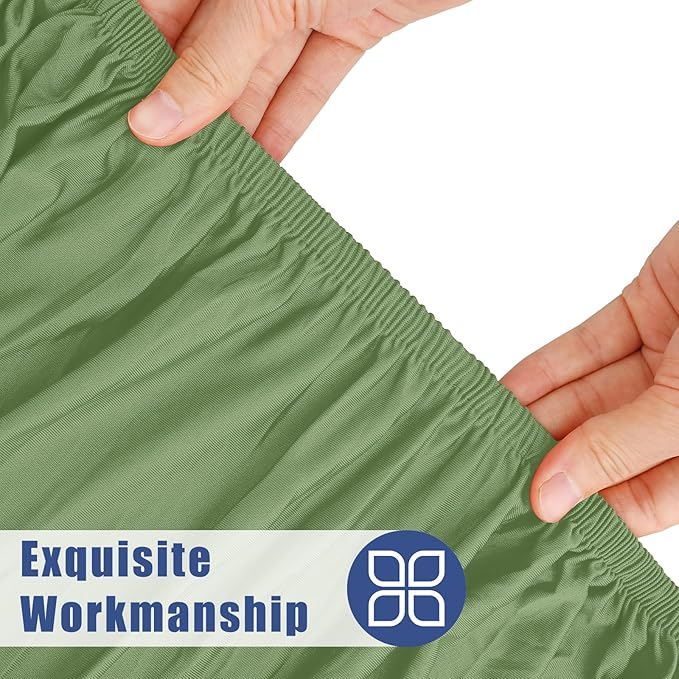 Moosfor Spandex 6 Foot Rectangle Table Cloth 2 Pack, Elastic Fitted Tablecloths for Picnic, Stretch Washable Patio Table Cover for Outdoor, Camping, Banquet and Parties (Sage Green, 18"x72")