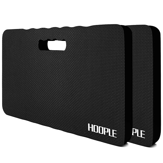 HOOPLE Extra Thick Kneeling Pad 2 Pack, Large Foam Kneeling Cushion for Gardening, Bath, Exercise, Yoga & Garage Work, Waterproof Comfort Knee Mat, Durable Outdoor Garden Kneeler 17.5 x 11 x 1 Inch