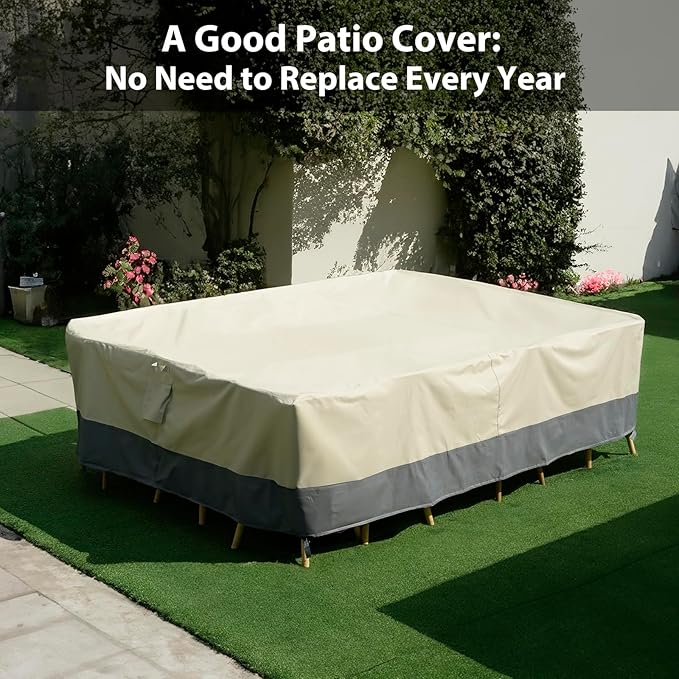 Patio Furniture Covers Waterproof Heavy Duty, 90"x64"x28" Large Outdoor Dining Table and Chair Covers/ Waterproof UV Snow Resistant/ General Purpose Outside Sectional Sofa Set Covers