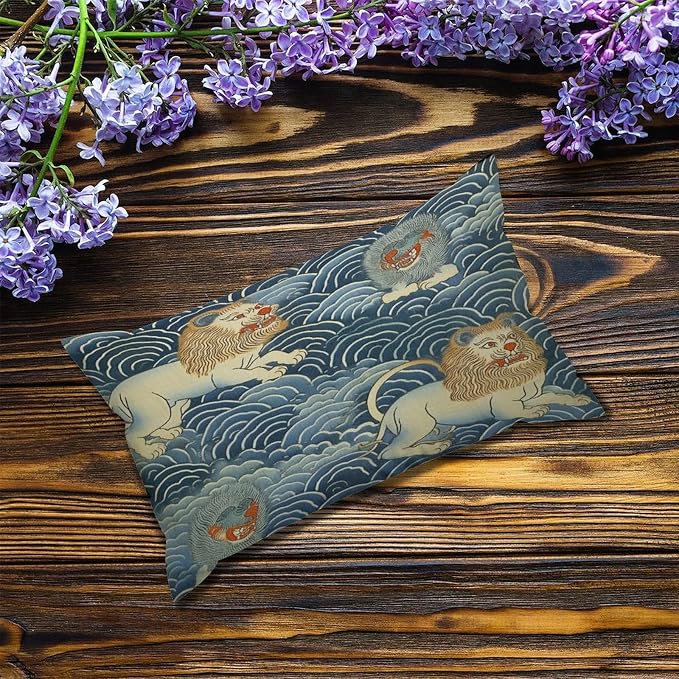 Zipped Pillow Cases for Home Decor Blue Tibet Tiger Throw Pillow Cover Set of 2 Farmhouse Cushion Cover Cases for Living Room Club Home Decor 12x20in