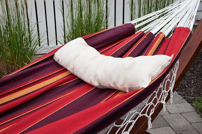 Sol Living Acapulco Outdoor Patio Pillow Cotton Hammock Cushion Patio Swing Chair Accessories Hand Woven Decorative Accent Throw Pillow Use Inside Outside Backyard Decor Porch Swing - Natural
