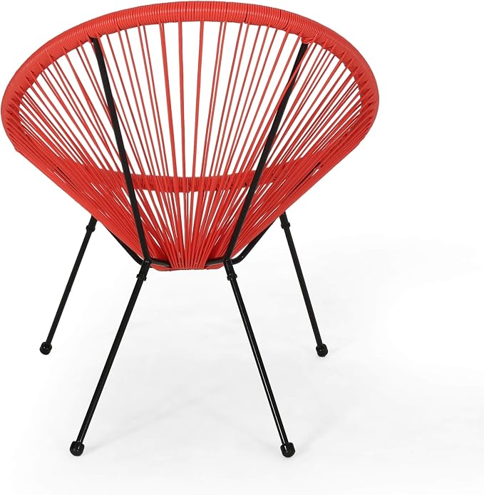 Christopher Knight Home Outdoor Hammock Weave Chair with Steel Frame (Set of 2) - Orange and Black Finish
