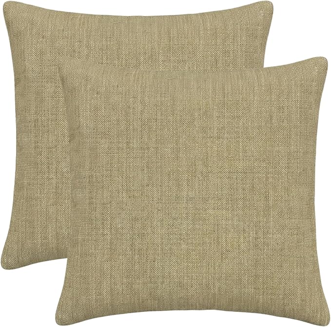 RSH DECOR: Sunbrella Square Throw Pillows Set of 2 | 20" x 20" | Water and Fade-Resistant Performance Fabric | Outdoor Pillow Covers with Down-Alternative Inserts | Made in USA (Cast Tinsel)
