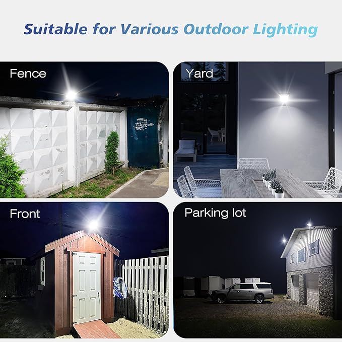 OKPRO Solar Lights Outdoor Waterproof, 320° Wide Angle Solar Street Light, 6500K Solar Flood Lights Outdoor Motion Sensor with Remote, Solar Security Lights for Yard 4-Pack