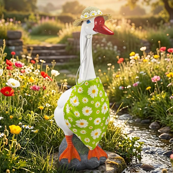 20Inch Resin Porch Goose Statue-Large Porch Goose Statue Decor for Lawn,Yard,Garden.Duck Decor,Indoor and Outdoor-Farmhouse Style Animal Sculpture