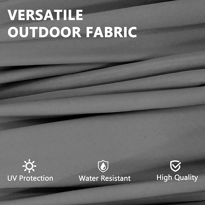 13Ft Large Patio Umbrella Outdoor Double-Sided Market Umbrella w/Easy Crank for Yard, Poolside, Deck, Gray