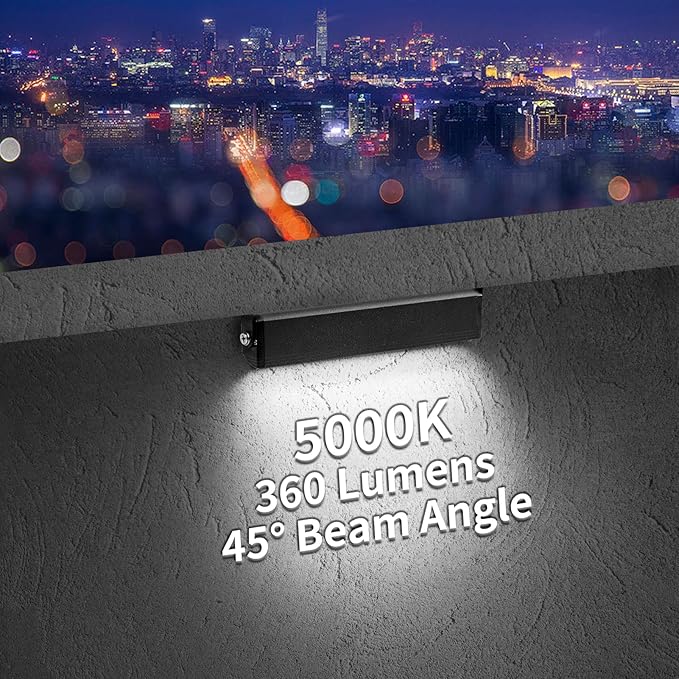 8-Packs 3W 7inch LED Hardscape Paver Lighting,12V AC/DC Low Voltage Retaining Wall Lights,Landscape Lighting,5000K Daylight White Outdoor Step Light,50,000 Hours Lifespan-Black