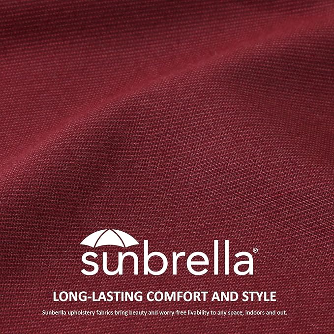 Unimatta Sunbrella Decorative Outdoor Water Repellent Throw Pillows with Inserts, Set of 4, 20" x12" Pillows for Patio, Backyard, Bed, Couch, and Patio Furniture, Spectrum Ruby