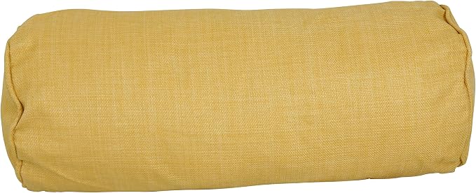 Blazing Needles Solid Outdoor Corded Bolster Pillow, 20" x 8", Lemon, 2 Count