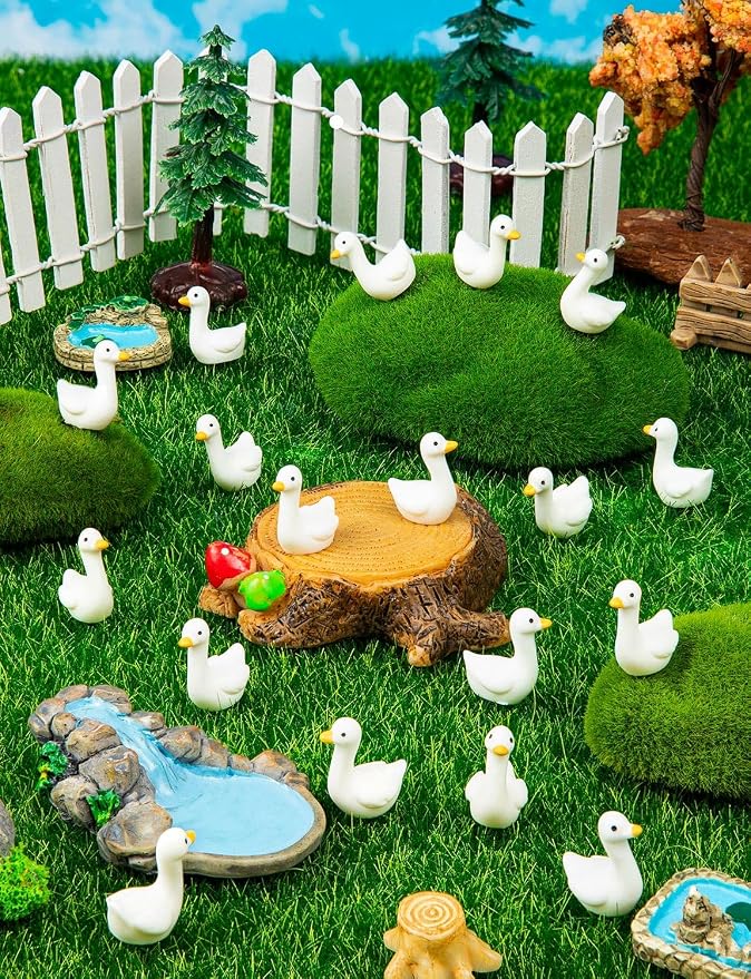 90Pcs Mini Tiny Resin Gooses | DIY Crafts, Lawn Yard Garden Decorfor Dollhouse Fairy Gardens Micro Landscape DIY Crafts