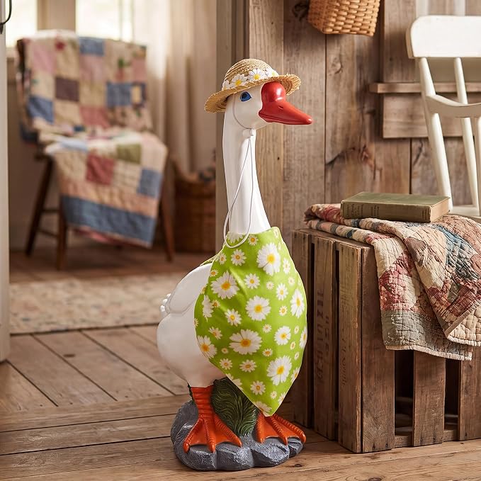 20Inch Resin Porch Goose Statue-Large Porch Goose Statue Decor for Lawn,Yard,Garden.Duck Decor,Indoor and Outdoor-Farmhouse Style Animal Sculpture