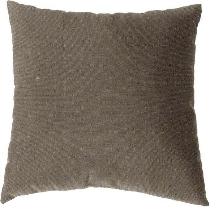 Cushion Source 17" x 17" Sunbrella Throw Pillow, Indoor/Outdoor Decorative Pillow, Fade and Water Resistant, Sunbrella Canvas Taupe