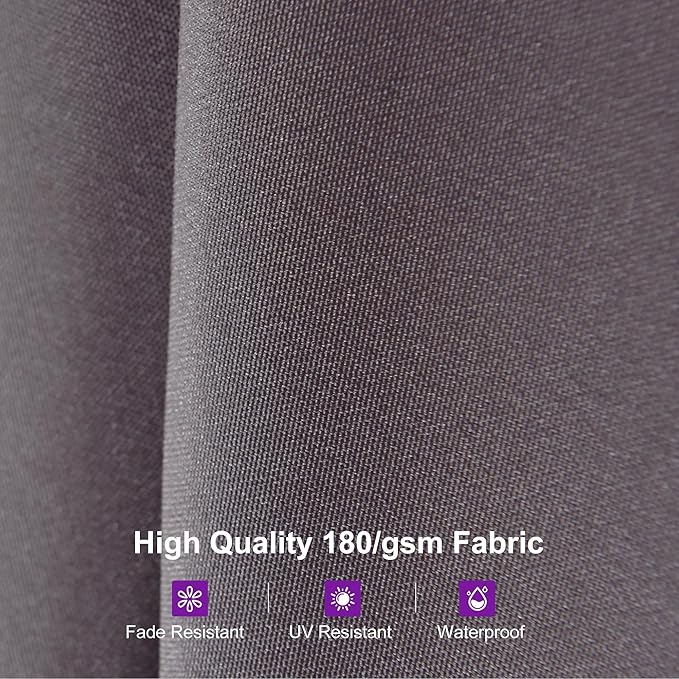 PURPLE LEAF 14ft Patio Umbrella Outdoor Double-Sided Umbrella with Base and Crank Rectangle Market Table Umbrella for Pool Deck Garden, Light Grey