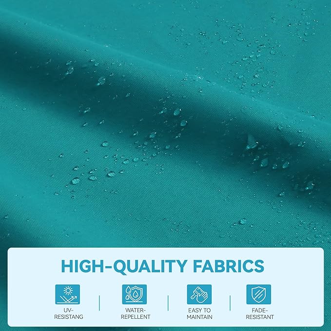 GENTEACO 9x12FT Cantilever Patio Umbrella, Double Top Rectangle Offset Umbrella 7 Angle Tilts & 360° Rotation, Large Heavy Duty Outdoor Sun Umbrella for Pool Market, Turquoise Blue