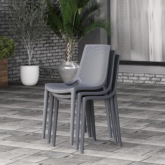 Urban Elements Melbourne 9-Piece Round Patio Furniture Set | Teak Finish 100% FSC Eucalyptus Wood | Backyard Furniture, Outside Table and Chairs, Outdoor Dining Set, 9-Piece Grey