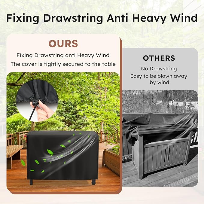 MR. COVER Outdoor prep table cover 52 inch for Keter Unity XL Outdoor Rolling Table Cart, 600D Heavy Duty Waterproof for Grill Dining Kitchen Island cart Protective, Outdoor Storage Cabinet Cover