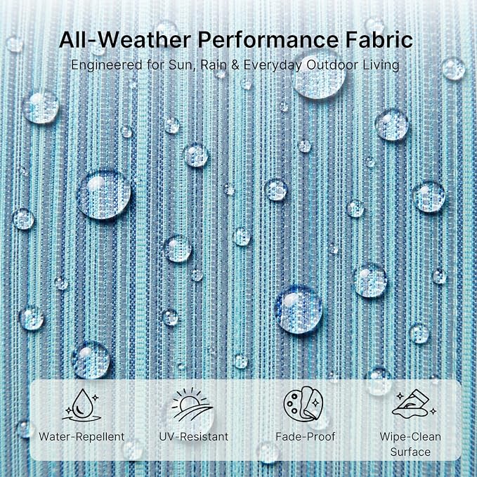 Set of 2 Outdoor Lumbar Pillows with Inserts, 12x20 Inch Patio Pillows with Water Resistant Cover, Removable Zipper Outdoor Throw Pillow for Wicker Furniture, Sofa, Garden and Porch