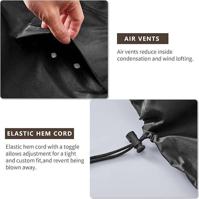 Outdoor Swivel Chair Covers Waterproof 2 Pack,Outdoor Chair Covers Patio Furniture Cover for Deck Patio Swivel Chair Heavy Duty,35 W x 37 D x 36 H inches Black