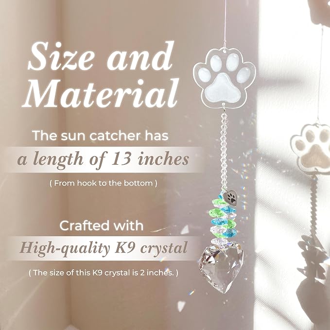 Pet Memorial Suncatcher, Dog Memorial Gifts, Pet Loss, Pet Sympathy, Thoughtful Dogs and Cats Remembrance, Bereavement Gifts - Green