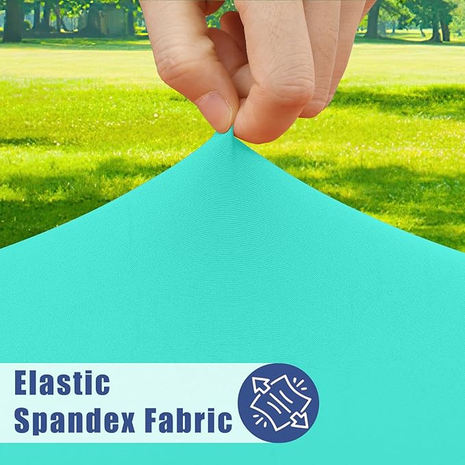 Moosfor Spandex 6 Foot Rectangle Table Cloth 2 Pack, Elastic Fitted Tablecloths for Picnic, Stretch Washable Patio Table Cover for Outdoor, Camping, Banquet and Parties(Aqua Blue, 30"x72")