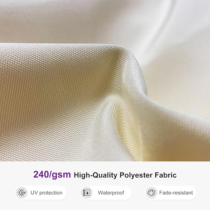 PURPLE LEAF 12ft Patio Umbrella Outdoor Round Large Cantilever Umbrellas Windproof Offset Umbrellas Heavy Duty Sun for Garden Deck Pool Patio, Cream