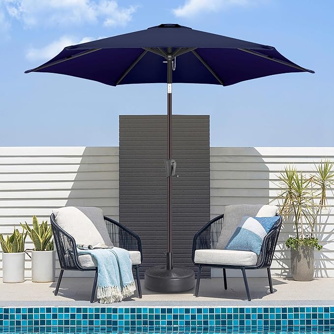 Jarka&Co 7.5ft Patio Umbrella Outdoor - Table Outdoor Umbrella with Push Button Tilt Waterprool UV Protection, Sun Umbrella for Pool, Porch, Garden, Deck, Backyard (Navy Blue)
