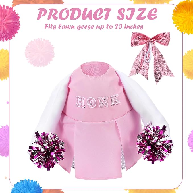 2 Pcs Cheerleader Porch Goose Outfit Clothes Cheerleading for 23" Goose Costume Garden Yard Outdoor Decorations