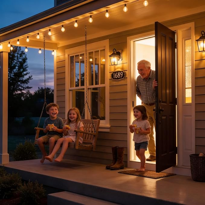 RTTY 25 FT Outdoor String Lights, Waterproof Patio Light 13 LED Bulbs | Dimmable Connectable Shatterproof G40 Outside Hanging Lighting for Balcony, Cafe, Deck, Bistro, Market, Warm White, 2700K