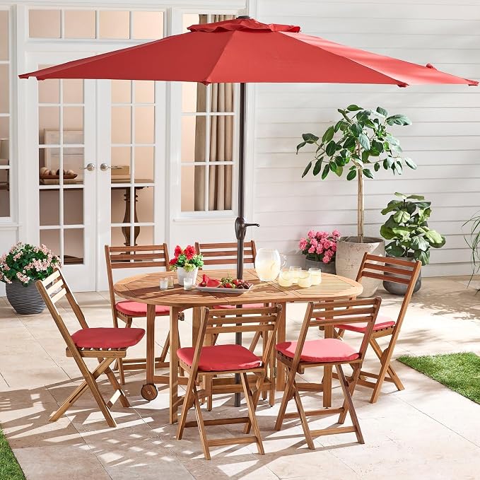 BrylaneHome Bh Outdoor Performance Set of 4 Stacking Chair Pads - Navy Tropical Leaves