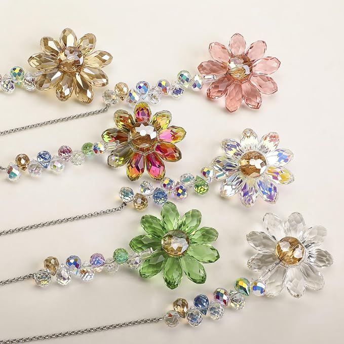 6PCS Crystal Sunflower Suncatchers for Window Hanging Gifts | Rainbow Maker Sun Catchers Indoor Window,Outdoor Patio Garden Decor,Whimsical Decor,Glass Ornaments For Christmas Tree
