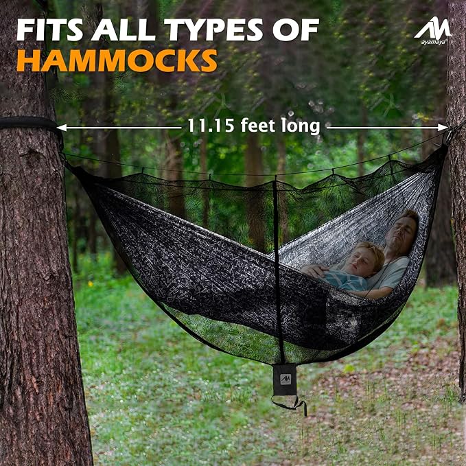AYAMAYA Single Hammock Underquilt Green + Hammock Bug Net with Hanging Bag