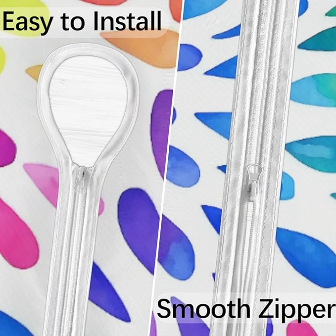 Fitted Round Tablecloth with Umbrella Hole and Zipper Spring or Summer Floral Outdoor Elastic Table Cloth 45"-56" Oil-Proof Waterproof Patio Table Cover for Picnic Party