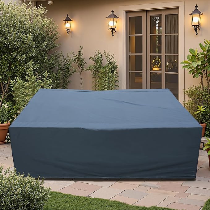 OVIOS Patio Furniture Set Cover Outdoor Sectional Sofa Couch Chair Ottoman Waterproof Covers General Purpose, 90 x 68 x 28 inch, Black