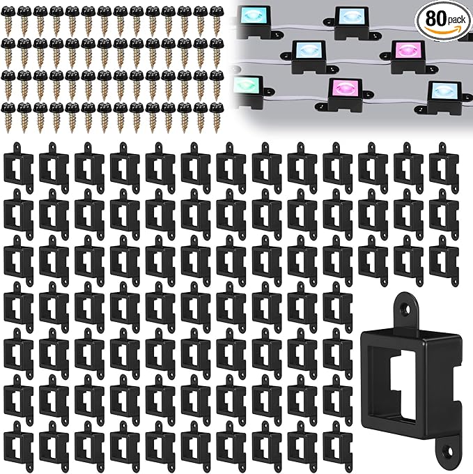 Beeveer 80 Light Clips for Govee H705 H805 with 160 Screws Mounting Clips Compatible with Govee Permanent Outdoor Lights Extension