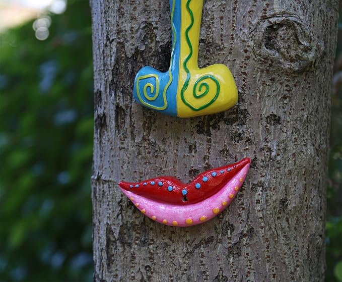 Tree Face Decor Outdoor, Cute Tree Faces Colorful Funny Outdoor Tree Faces Decor Creative Faces for Trees Garden Yard Tree Art Unique