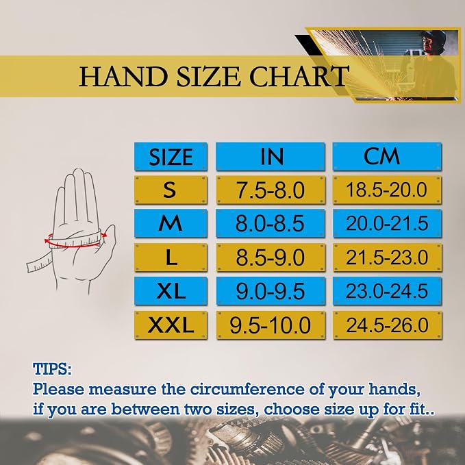 HANDLANDY Leather Gardening Gloves, Leather Work Gloves for Men Women | Durable Utility Men Women Garden Yard Working Glove, for Landscaping, Mechanic, Construction, Driving, Farming, Ranching