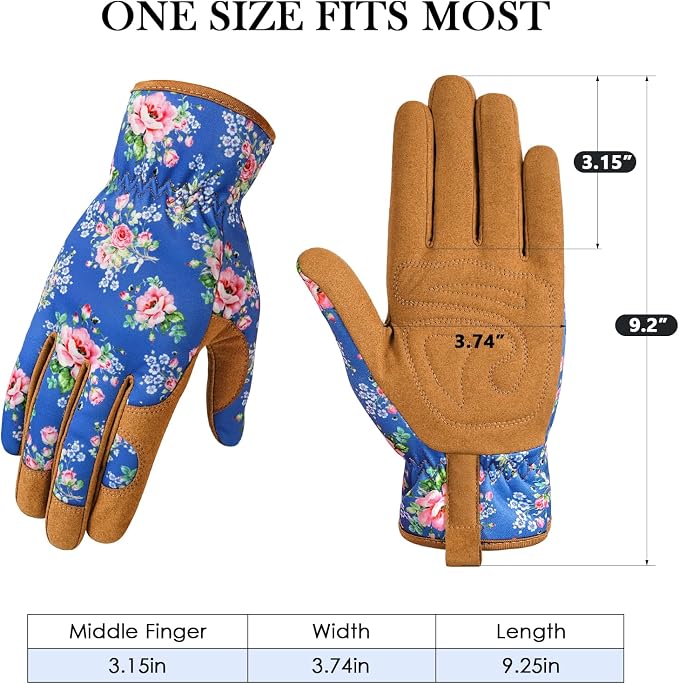 Trifabricy Gardening Gloves for Women, Breathable Leather Garden Gloves with Grip, Thorn-Proof Puncture-Resistant Work Gloves