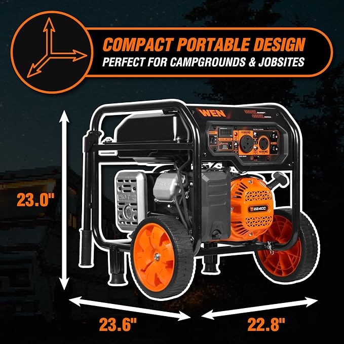 WEN 5600-Watt Portable Generator, 224cc, Transfer-Switch and RV-Ready (GN5600)
